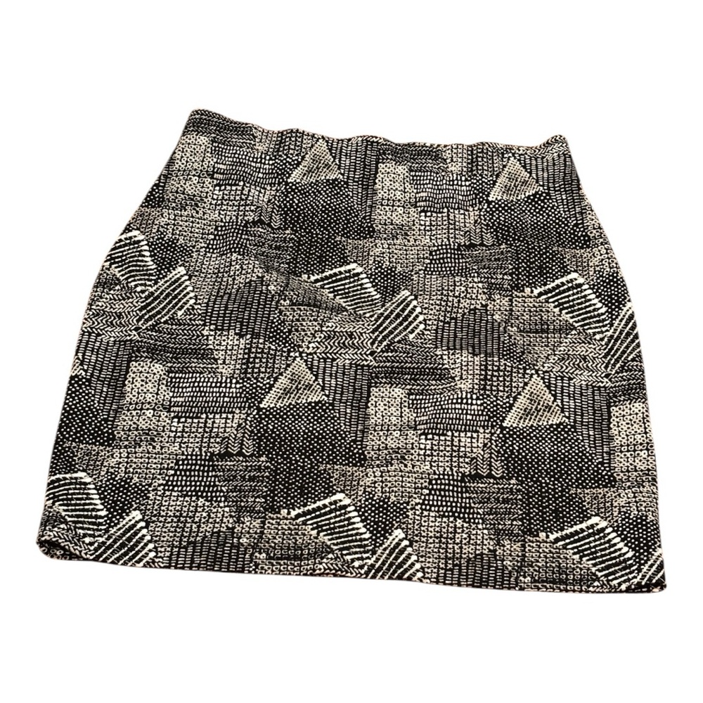 Madewell Black and White Abstract Mini Skirt